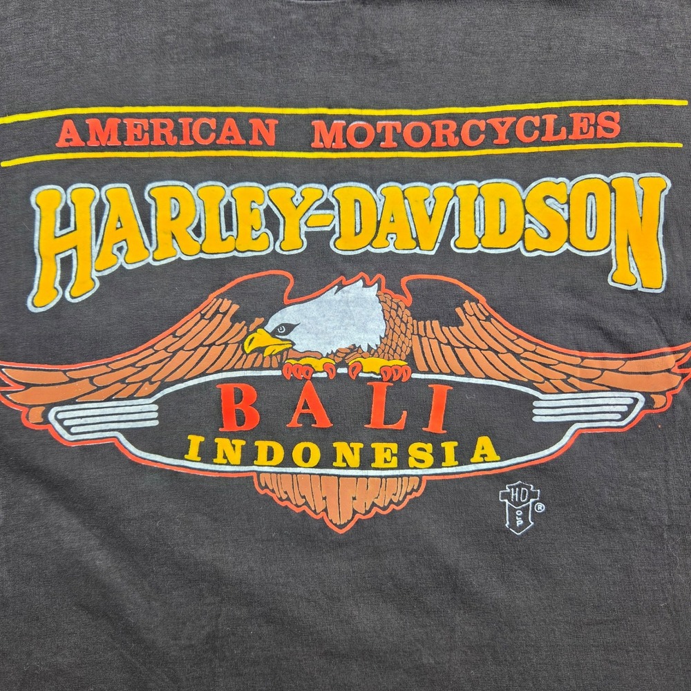 VTG HARLEY-DAVIDSON Bikercore Bali Indonesia Eagle T-Shirt Womens XL Black